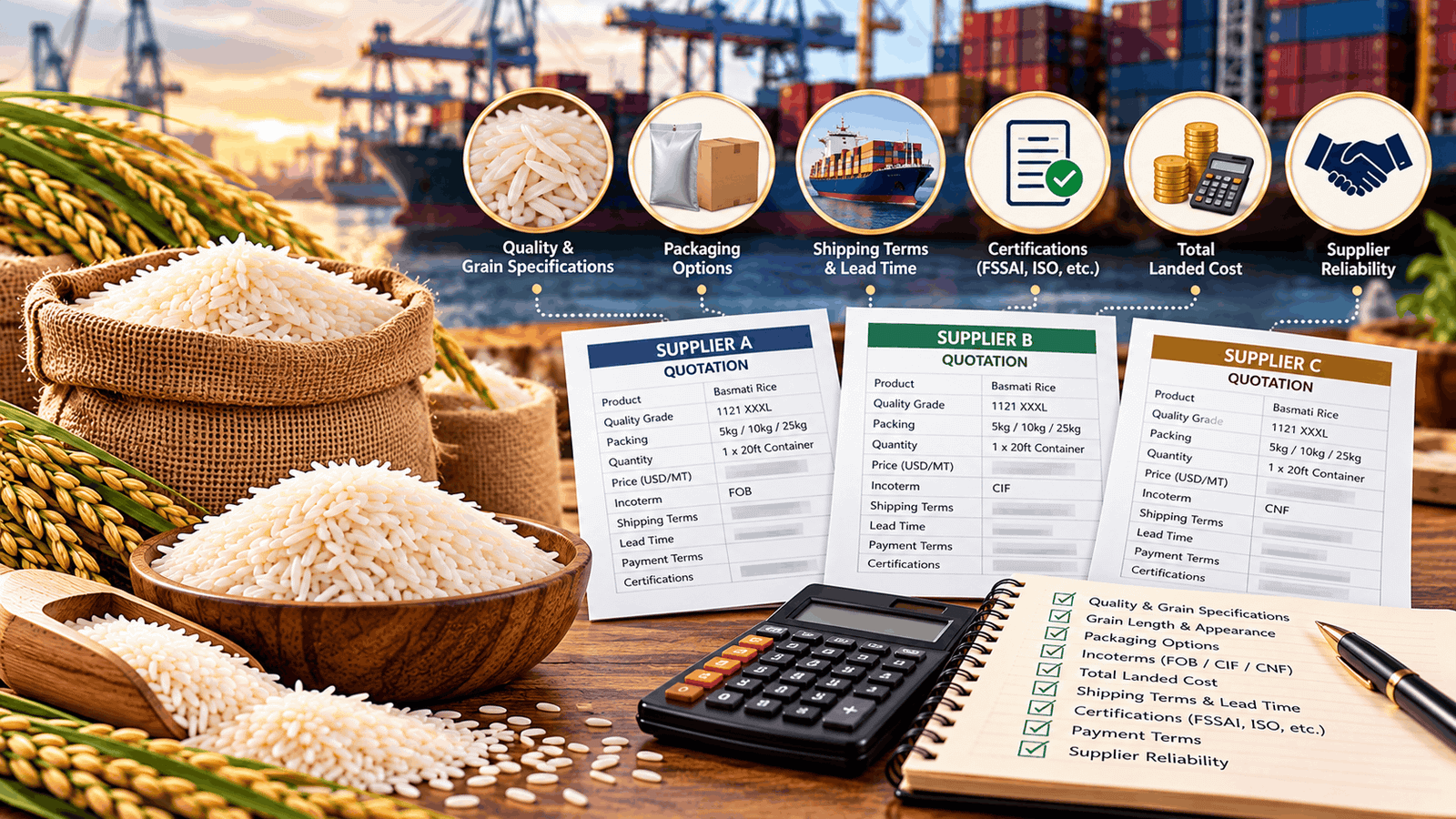 Comparing Basmati Rice Export Quotations